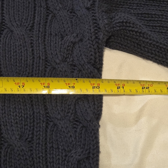 Vintage 90s New River Co Cable Knit V-Neck Sweater 100% Cotton Preppy Size M - Picture 5 of 7